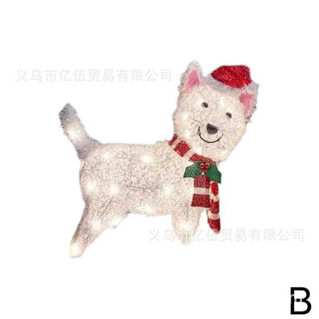 Jouluinen koira valosarja puutarhakoriste LED-valo joulunäkymän asettelu koristeet