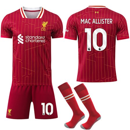 Uusi 2024-2025 Liverpoolin kotipaita lapsille ja aikuisille, sukat mukana, No.10 MAC ALLISTER No.10 MAC ALLISTER