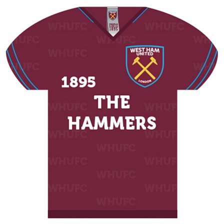 West Ham United FC tröjformad skylt One Size Burgundy