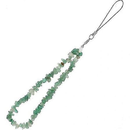 Turkosgrön Telefonberlock, Naturlig Ädelsten Pärlstav Telefonrem Handledsrem – max