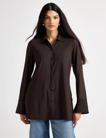 Lindex Shirt Long Moira - Brown - S