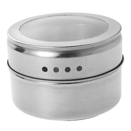 12pcs Magnetic Spice Jars Magnetic Stainless Steel Spice Containers Organizers Storage Tins Shaker With Transparent Lids With Sift Or Pour