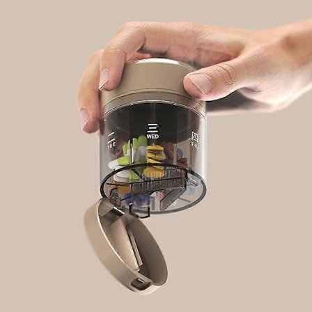 3-in-1 Matkakokoinen Pillerijärjestäjä, 7 päivän kannettava minipillerirasia ja lääkeannostelija