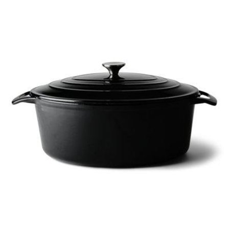 Gjutjärnsgryta Emaljerad Svart 5,8L Oval Senso Kitchen