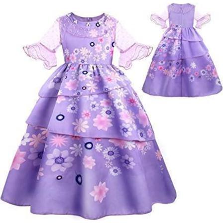 Encanto Isabela Madrigal Klänning Maskeraddräkt Purple 140