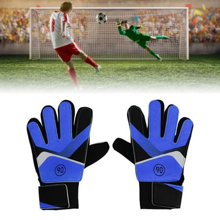 1 par barnmålvaktshandskar fotbollsmålvaktshandskar för barn, halkfria träningshandskar, blå, 16~17 cm / 6,3~6,69 tum