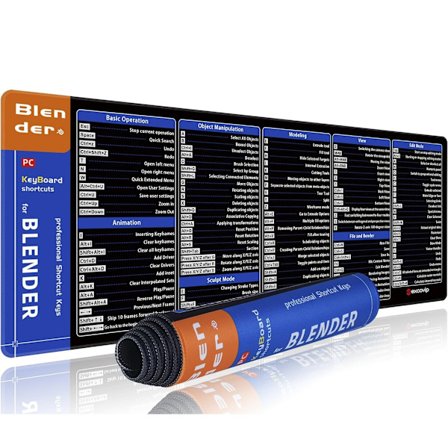 Blender Kortkommandon Musmatta - 300x800mm Förlängd Gaming Skrivbordsmatta med Halkfri Naturgummibas