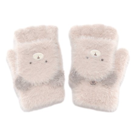 Talviset lämpimät käsineet opiskelijoille, söpöt paksunnetut pehmoiset puolisormikkaat, läpälliset lasten käsineet