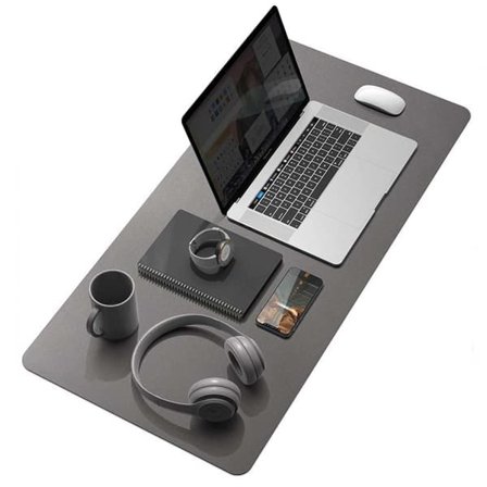 Skrivebordsunderlag 80x40cm Skinn Lær Grå