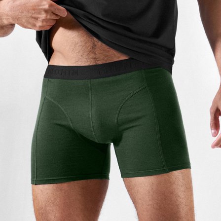 FeatherFeel | Boxer vert olive en laine mérinos pour hommes - Boxers en laine