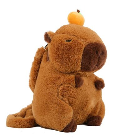 Capybara Plys Rygsæk Kawaii Mode Plys Pels Taske Lynlås Mini Knap Taske Sød Tegneserie Stor Kapacitet til Piger Fødselsdag Julegaver