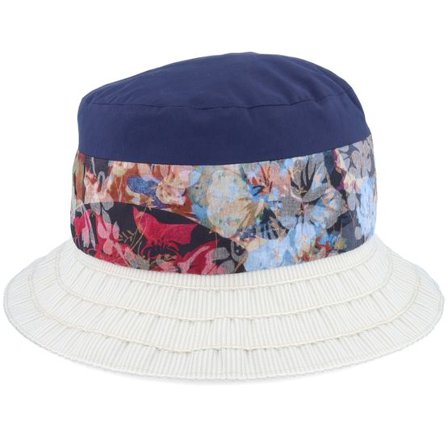 Seeberger - Blå bucket Hatt - Ribbon Brim Swallow Blue/Swallow Blue Bucket @ Hatstore