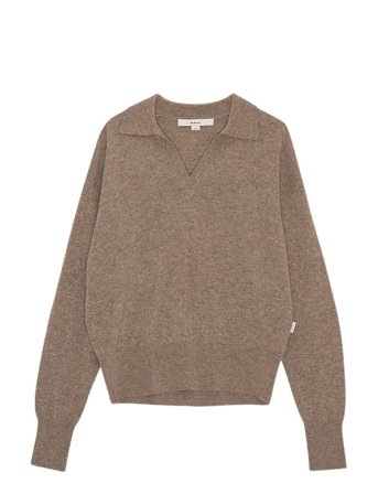 Knit Polo Sweater Brown REMAIN Birger Christensen