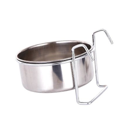 1 Sett Rustfritt Stål Dyrematservise Spesial Matskål Hengende Skål (Sølv)