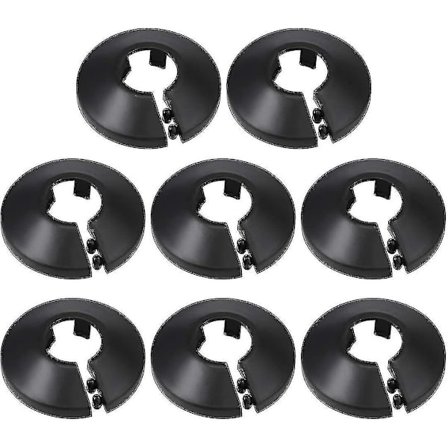 16mm Rørdæksel Dekoration Pp Radiator Roset Vandrør Vægdæksel Sort 8 Stk -xx