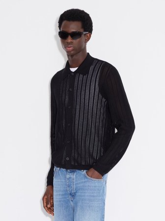 Holzweiler Rina Crochet Cardigan - Black - Men's - L