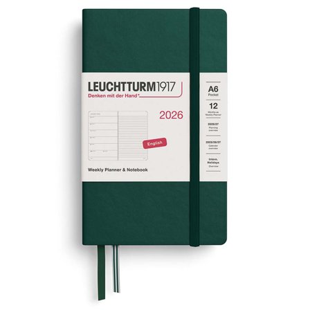 Planner Weekly Planner & Notebook 2026 A6 Forest Green