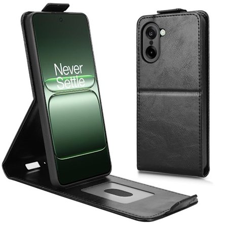 SKALO OnePlus Nord CE5 Vertikalt PU-læder cover Cover - Sort