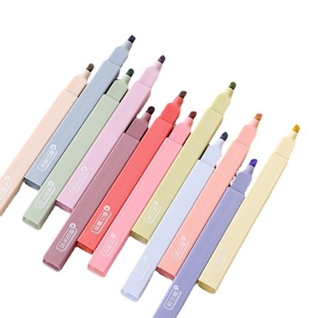 12-pack Estetiska söta markeringspennor i olika färger, bibelmarkeringspennor och bläck som inte blöder, mjuka mejselspetsar i pastellfärger för 