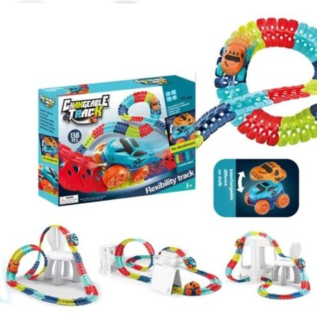Gjør-det-selv montert løp bane leke bil sett elektrisk skinne bil tog bane magisk fleksibel hastighet bil bane løp gutt leker
