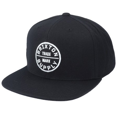 Brixton - Oath III Black/White Snapback Snapback Black Cap - @ Hatstore