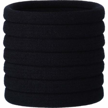 20 st stora stretchiga hårband, hårband, hästsvanshållare, pannband för tjockt, tungt och lockigt hår (svart, 5 cm i diameter, 1 cm i bredd)