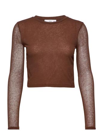 Kira Bluse Langermet Brun Mango