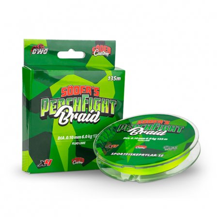 Söder PerchFight Braid X4 135m, Fluo Lime - 0.10mm
