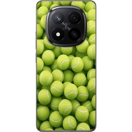 Kompatibel Mobilcover til Xiaomi Xiaomi Redmi Note 14 Pro+ Mønster af grønne tennisbolde i høj detalje, sporty motiv med gentagende tekstur og stæ