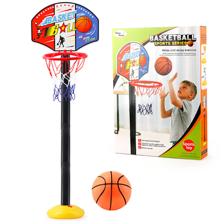 Säädettävä kannettava lasten koripallosetti verkko ja pallo, säädettävä urheilupeli sisä- ja ulkokäyttöön