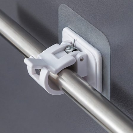 Pakke med 2 - Gardinstangsholdere Selvklæbende - Hvide Gardinstangsholdere