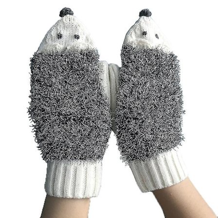 Hæklet Retro Håndlavede Kvinders Solide Handsker Efterårsfarve Strikket Handsker Nitril1sæt Hvid