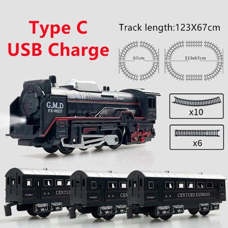 Klassinen rautateiden tavarajunalelu Sähköinen joulujunaratasarja kevyillä raiteilla Mallilelut lapsille Lahja lapsille