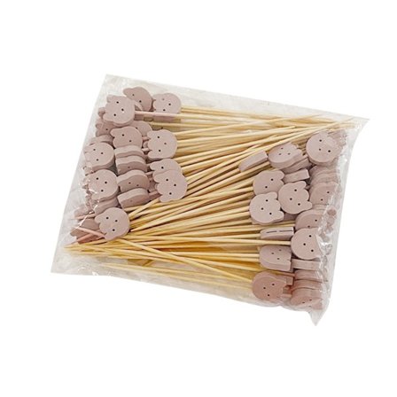 100 st naturliga bambu tandpetare Söt Björnfrukt Cocktails Sticks Grillspett Dekorativa pinnar för förrätt och dryck