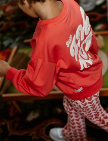 Daily 7 Sweater Brushed Print - Red - 128