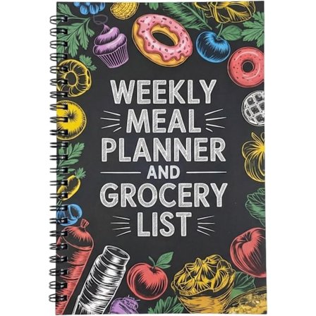 Måltidsplanerare | 100 sidor spiralbunden schema journalorganisatör | Måltidsförberedelse anteckningsbok med inköpslistor - för vuxna kvinnor mamma 