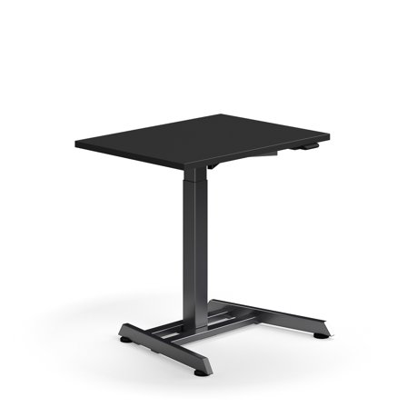 Schreibtisch QBUS, höhenverstellbar, 800x600 mm, schwarz/schwarz