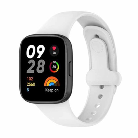 Silicone Replacement Strap for Redi watch3 kompatibelt med Redmi Watch 3 – pehmeä vedenkestävä ranneke pinnarullalukolla White