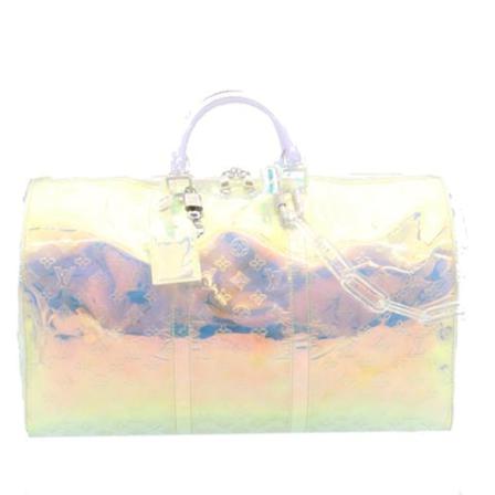 Louis Vuitton Vintage, Pre-owned Vinyl Keepall Wit, Dames, Maat:ONE Size