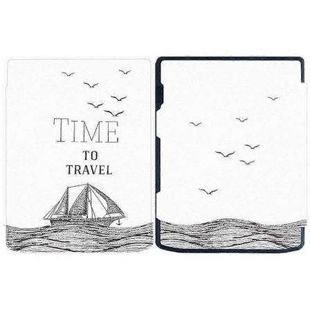 PocketBook InkPad Color 2/3 PB743 -lukulaitteen kotelo, kuvioitu PU-nahkainen läppäkansi