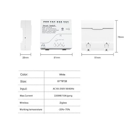 4ch Tuya Zigbee Smart Switch Modul + fjernbetjening 85-250v Relæ Smart Home Fungerer med Gateway til Alexa Go