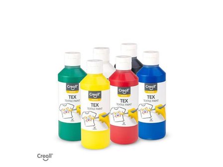 CREALL Textilfärg 250 ml x 6 färger - Lyreco - Skola och förskola - Målarfärg och tillbehör - Textilfärg