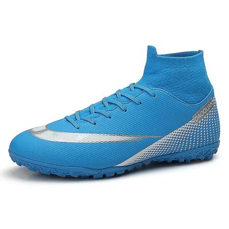 Fotbollsskor för män Höga fotbollsskor för vuxna Grästräning Sport Skor Sneakers 3B2150 Blue 39