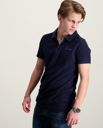 GANT Revere Collar Towelling Polo Blå Pique Gutt - Kids Brand Store