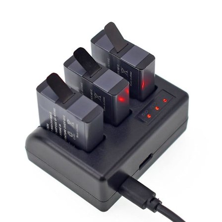 Batteri eller Triple Usb Oplader Kompatibel Gopro Hero7 Black, Hero (2018) Hero 8 Black