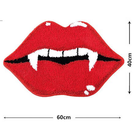 Forma matte i imitert kasjmir, rød leppe fotmatte entrédørmatte