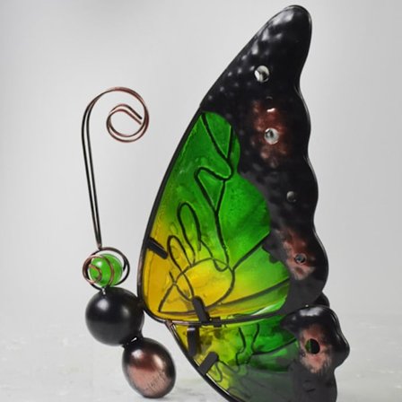 Ljuslampa Dekoration Belysning Present Utomhus Inflyttningsfest Vattentät Trädgård Sol Dekorativ Metall Led Fjäril - Snngv(Gul)