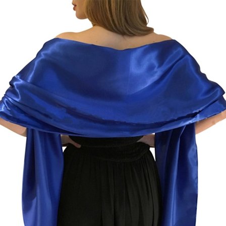 Silkeslen satin brudomslag Stole sjal Scarf Bröllop brudtärnor dark blue