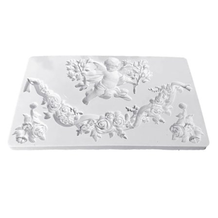 Sæt med 1 Engel Baby Kant Silikoneform Cupcake Topper Fondant Form Kage Slik