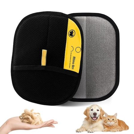 2-pakning dobbeltsidig hanske for fjerning av kjæledyrhår – statisk og gjenbrukbar hanske for effektiv katte- og hundepleie